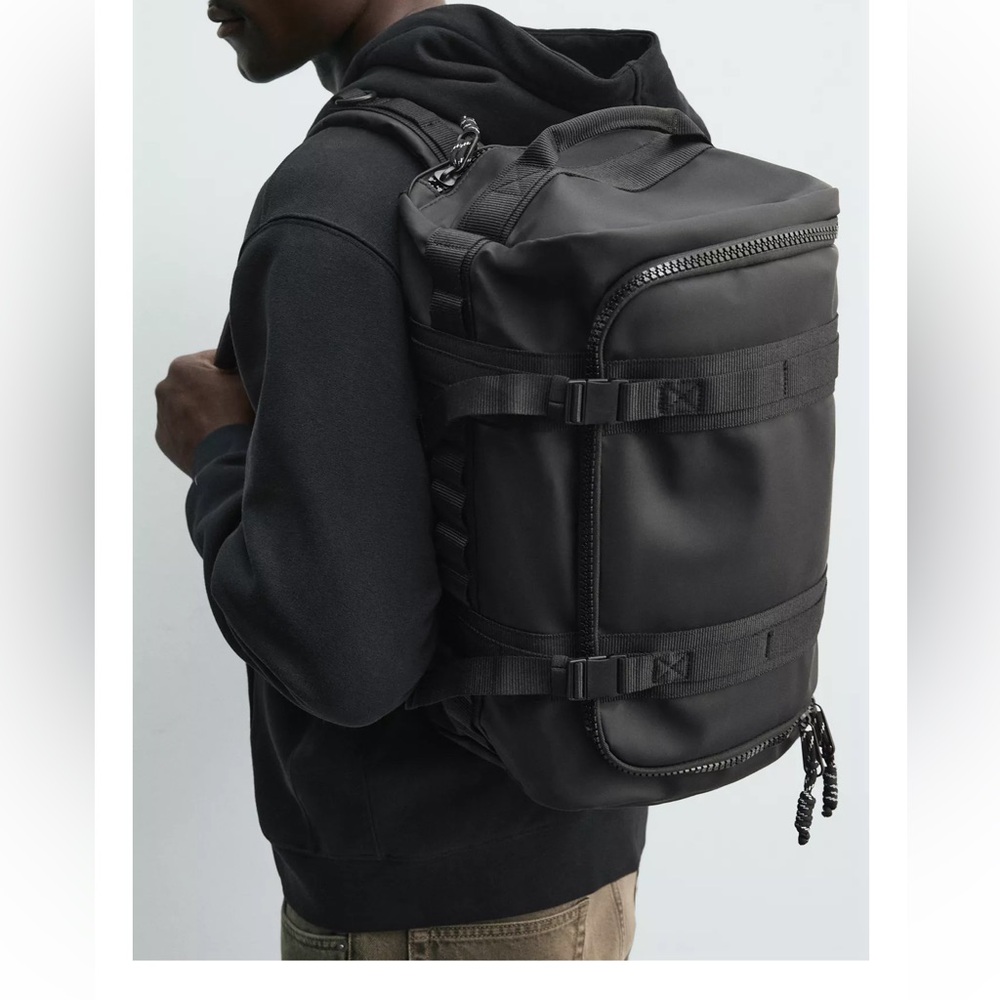 Zara Men's Backpack Travel Bag Black NWT